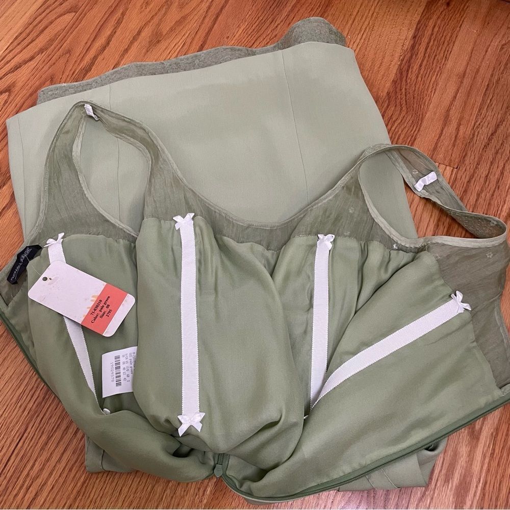 RENA LANGE Y2K Sleeveless Midi Silk Dress Floral Sequins Fairy Ethereal Formal - Picture 16 of 17